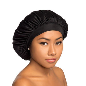 Black Satin Bonnet